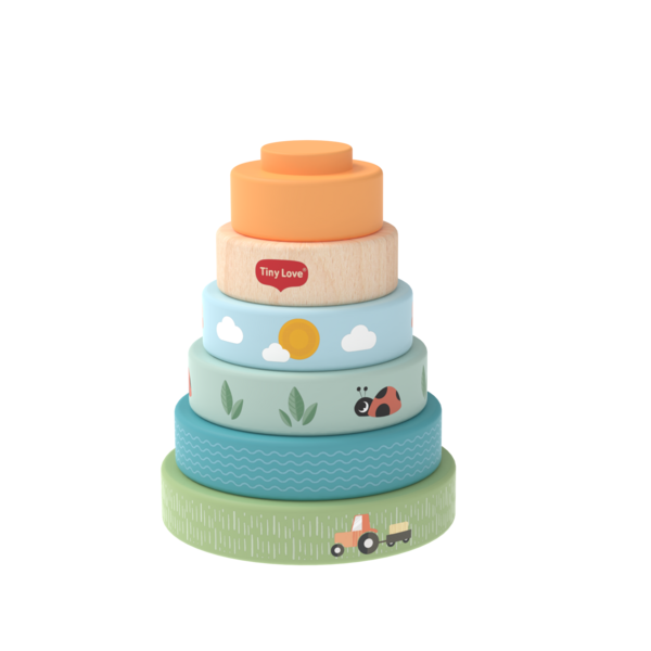 Розвиваюча дерев'яна пірамідка "Farmers Funday"